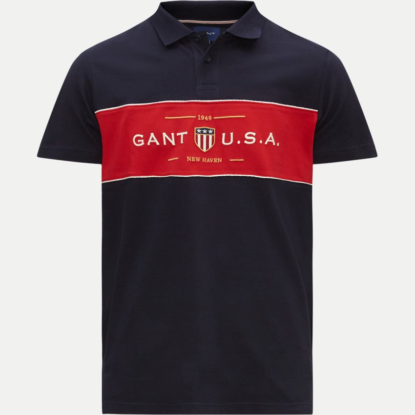 Gant T-shirts D1 BANNER SHIELD SS RUGGER 2062012 EVENING BLUE